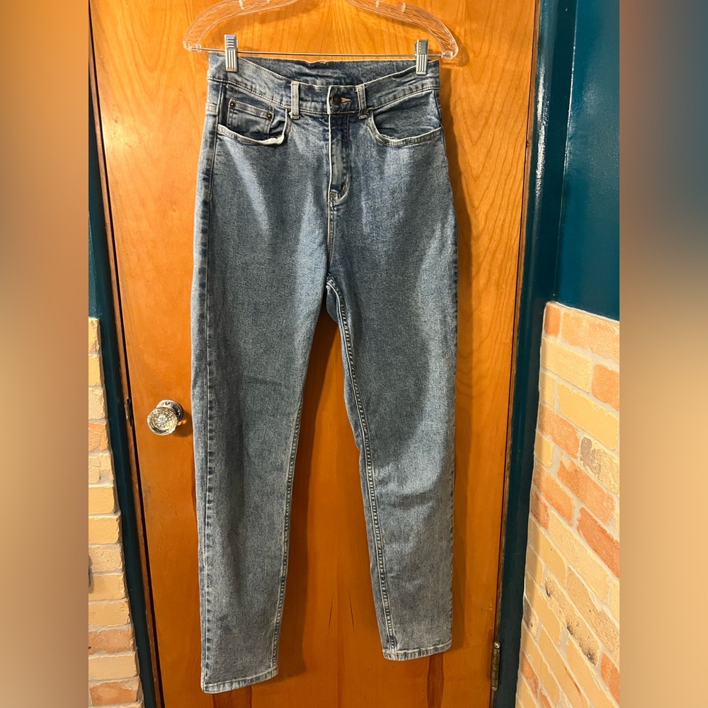 High Rise Blue Denim Jeans